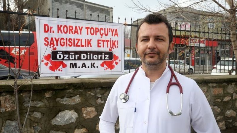 Muş'ta hasta ve hasta yakını tartıştıkları doktordan ilginç bir yolla özür diledi.